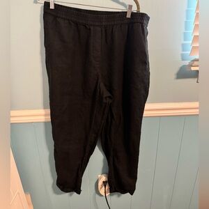 J. Jill Black Cropped Elastic-Waist Pants